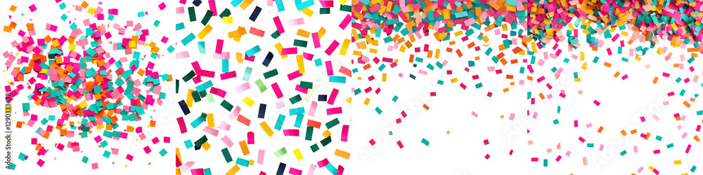 Vibrant and dynamic background with a burst of colorful confetti and scattered shapes perfect for celebratory events parties holidays and festive designs