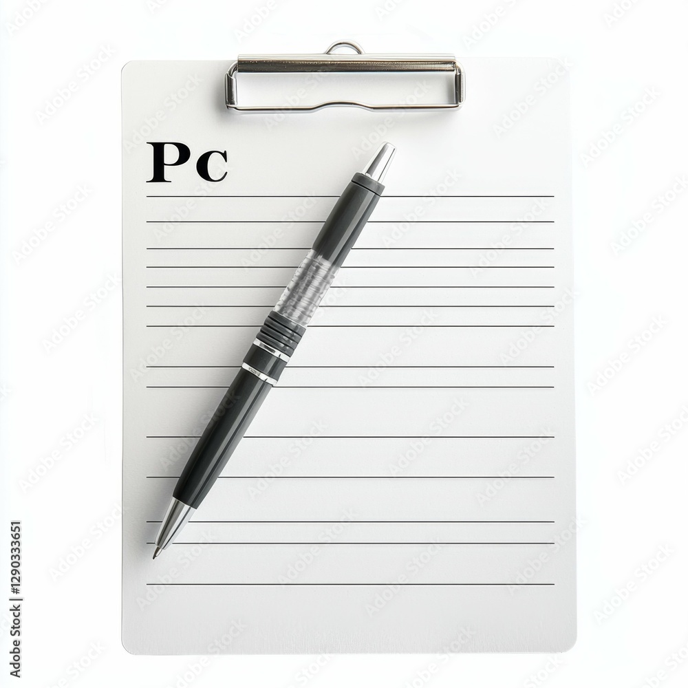 Blank Clipboard with Pen and Initials on Paper for Notes in Office, School, or Personal Use Blank Clipboard with Pen and Initials on Paper for Notes in Office, School, or Personal Use