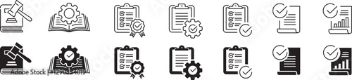 Regulation icons set vector illustration
