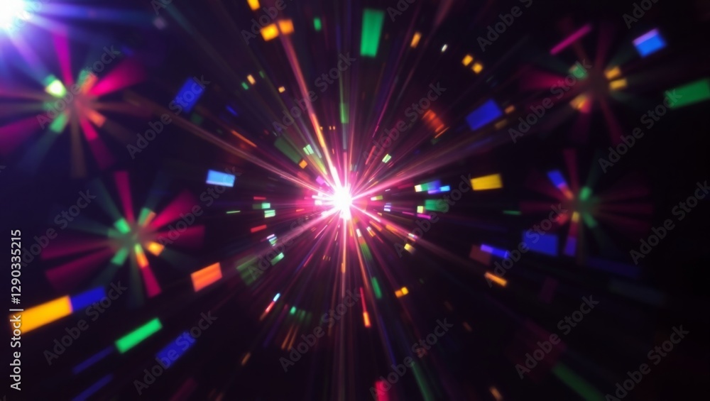 Naklejka premium Cinematic Sunburst Flare Overlay Warm Golden Rays