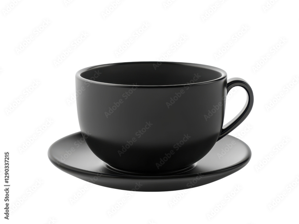 Elegant Black Teacup and Saucer: A Still Life Study of Simple Elegance and Minimalist Design Elegant Black Teacup and Saucer: A Still Life Study of Simple Elegance and Minimalist Design