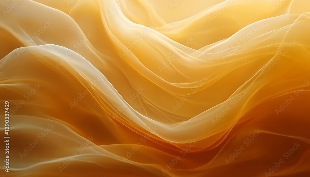 Fototapeta premium Abstract flowing fabric, golden tones, soft light