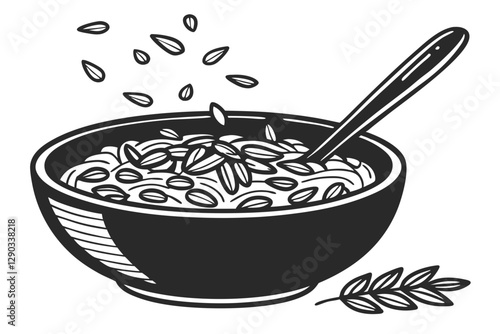 Oatmeal food silhouette vector illustration