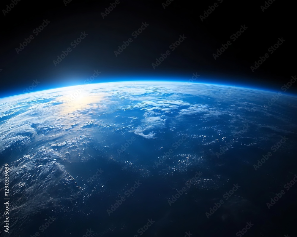 Fototapeta premium Earth from Space Sunrise
