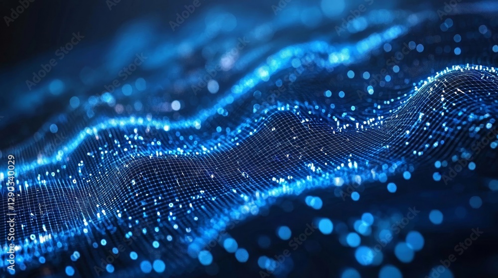 Abstract Blue Digital Wave Background Abstract Blue Digital Wave Background