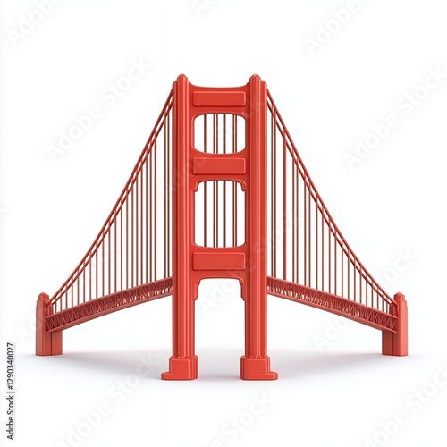 Stylized 3D Model Of Golden Gate Bridge