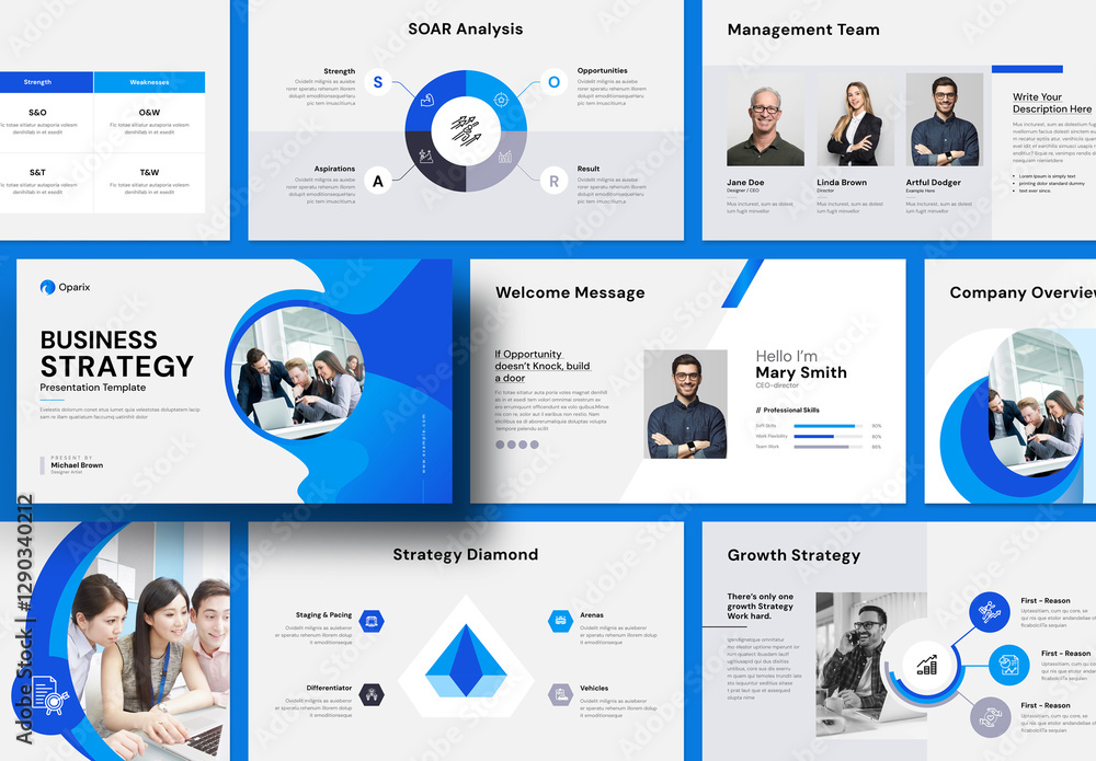 Business Strategy Presentation Template Stock Template | Adobe Stock