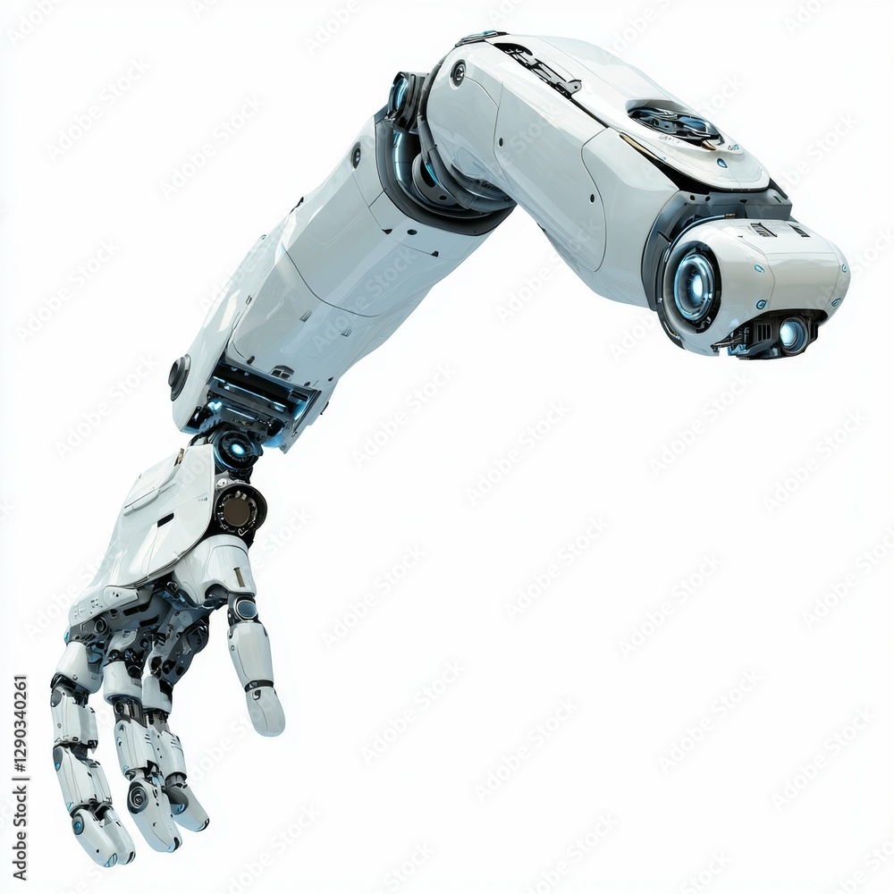 Futuristic Robotic Hand with Advanced Mechanics and Sleek Design for High-Tech Industries and Innovation Concepts Futuristic Robotic Hand with Advanced Mechanics and Sleek Design for High-Tech Industries and Innovation Concepts