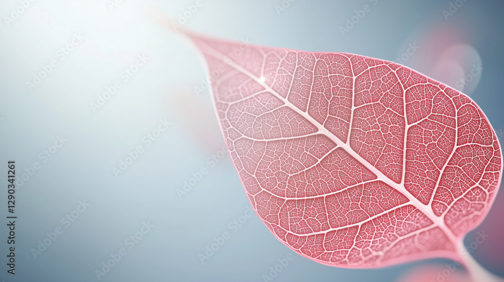 Obraz premium A detailed cross-section of a leaf under a microscope, showcasing cellular structure, chloroplasts, and veins. Perfect for science, biology, and education concepts.