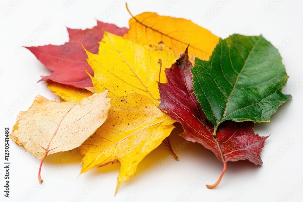 Autumn style leaves falling on a white background. Autumn style leaves falling on a white background.