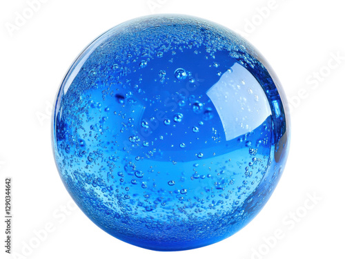 Wallpaper Mural Captivating Blue Glass Sphere with Intriguing Air Bubbles: A Stunning Macro Shot Torontodigital.ca