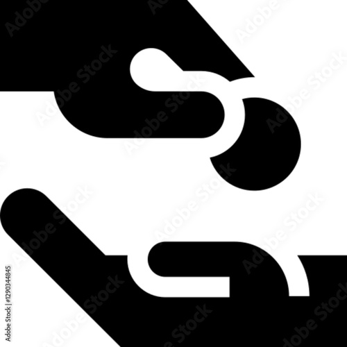 Minimalist donation glyph icon in a monochrome vector style. This simple design symbolizes charity, giving, generosity, and fundraising, making it ideal for nonprofit organizations, social causes, and