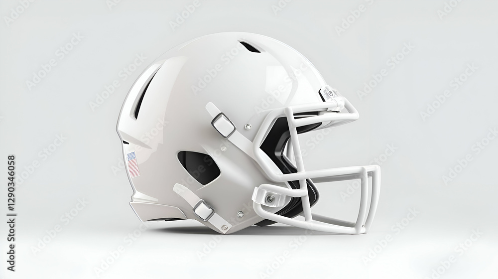Fototapeta premium White Football Helmet on White Background