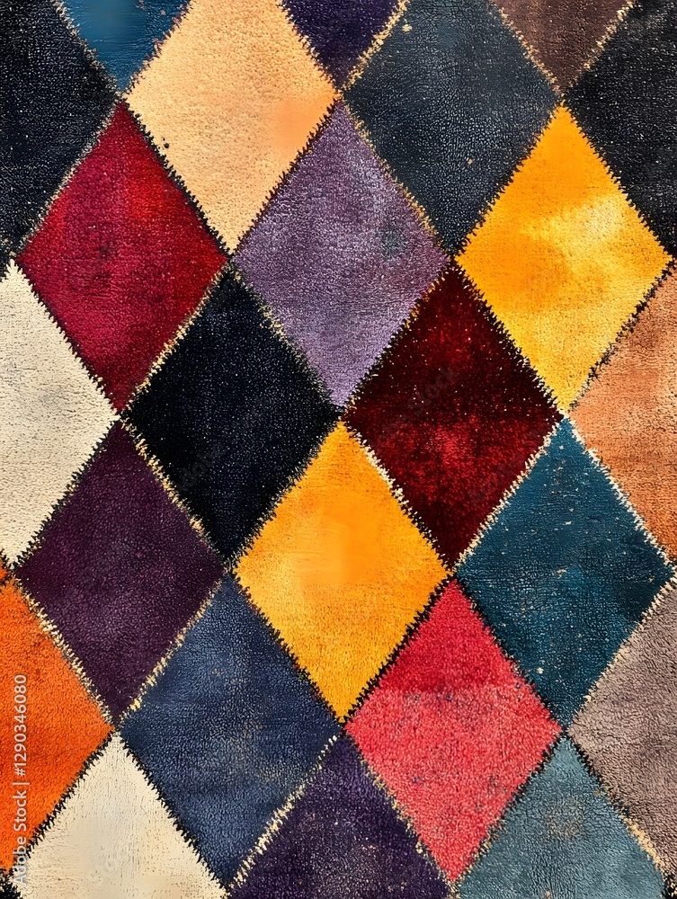 Vibrant Jewel Toned Asymmetric Argyle Pattern with Frosted Bold Effect Vibrant Jewel Toned Asymmetric Argyle Pattern with Frosted Bold Effect