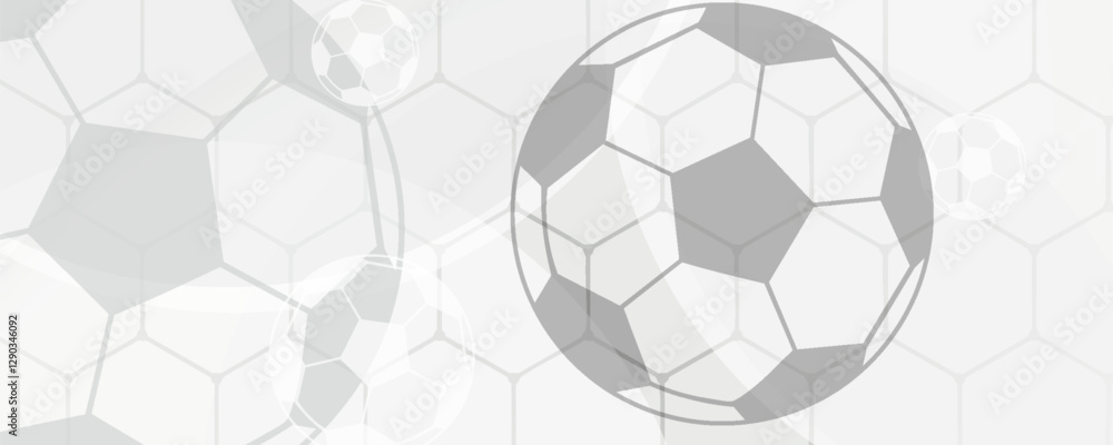 Fototapeta premium Football or soccer background with big ball in gray colors. vector illustration of football