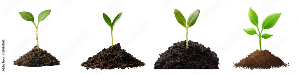 set of A small green seedling is growing from the ground, seedling from the ground, green seedling, the beginning of a tree, the birth of a small seedling, on a transparent backgrounds set of A small green seedling is growing from the ground, seedling from the ground, green seedling, the beginning of a tree, the birth of a small seedling, on a transparent backgrounds