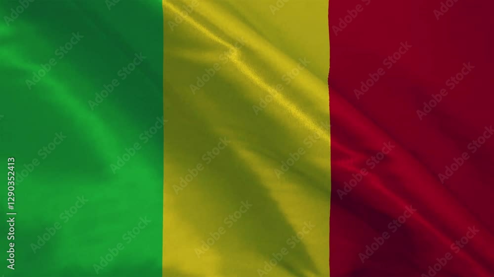 Mali National Waving Flag, Motion Animation of Mali National Flag Mali National Waving Flag, Motion Animation of Mali National Flag
