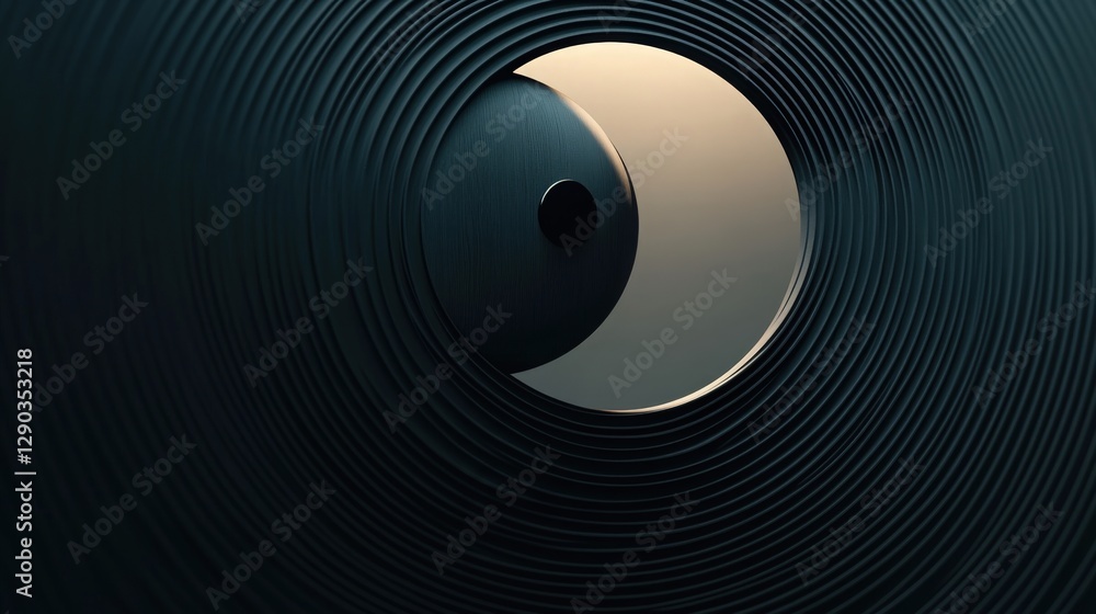 Black lines in circle abstract background. Yin and yang symbol. Dynamic transition illusion Black lines in circle abstract background. Yin and yang symbol. Dynamic transition illusion