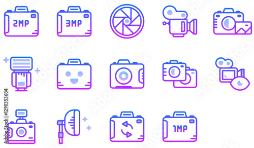 Set of Cameras and addons icons	
