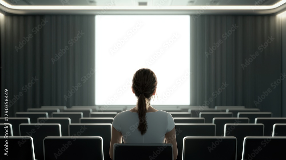 Solitude in a Modern Cinema: A Woman Watches a Blank Screen Solitude in a Modern Cinema: A Woman Watches a Blank Screen