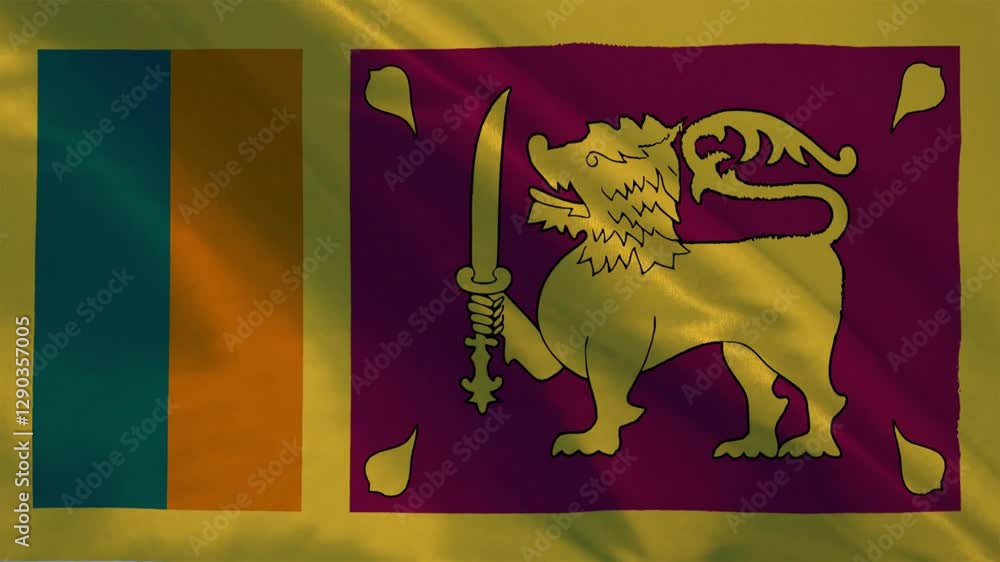 Sri Lanka National Waving Flag, Motion Animation of Sri Lanka National Flag Sri Lanka National Waving Flag, Motion Animation of Sri Lanka National Flag