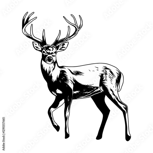 deer hunting illustration logo vector image t shirt