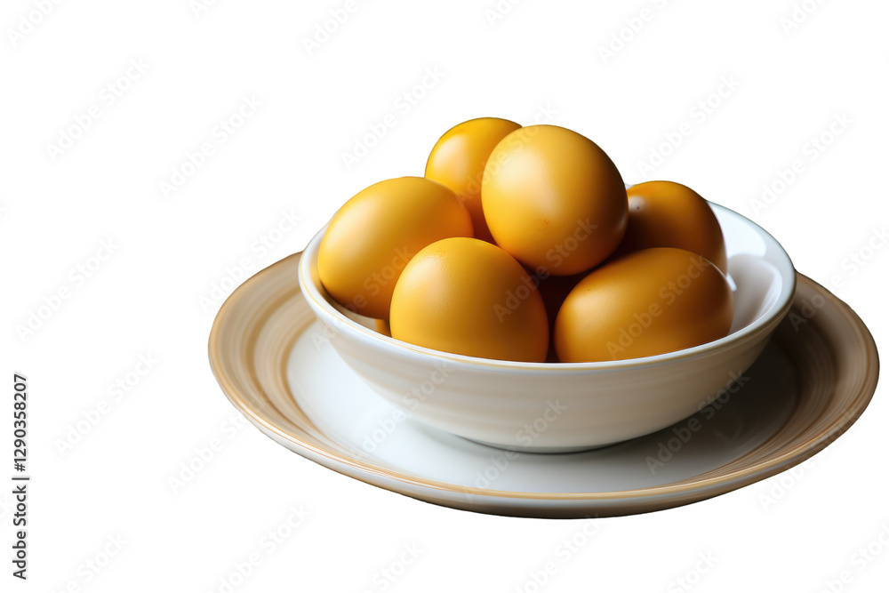 3D Rendering Golden Easter Eggs Bowl 3D Element Png. 3D Rendering Golden Easter Eggs Bowl 3D Element Png.