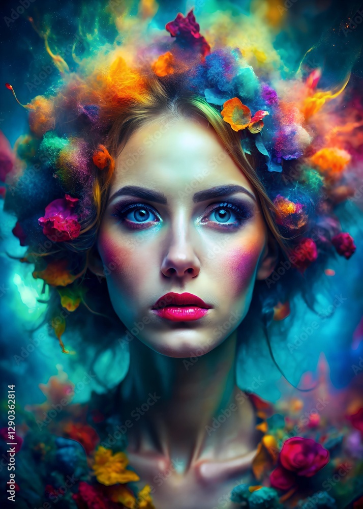 Cinematic Illusion: Abstract Beauty, Fiery Curls & Soft Contrast Cinematic Illusion: Abstract Beauty, Fiery Curls & Soft Contrast