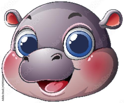 Adorable Baby Hippo Illustration