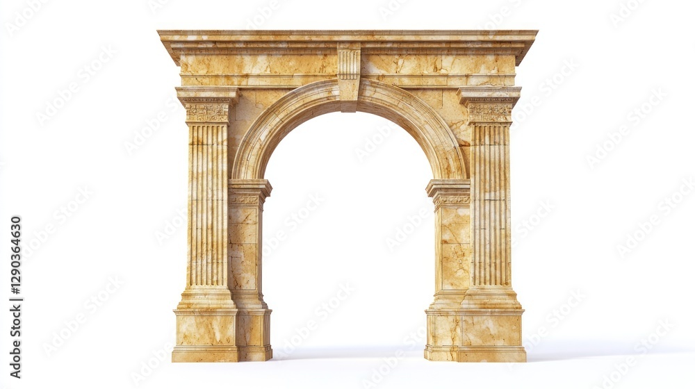 Obraz premium Classic Stone Archway, White Background