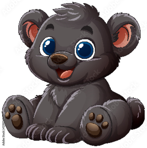 Adorable Baby Bear Cartoon Illustration
