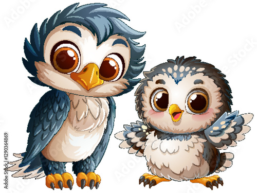 Adorable Baby Owls in Vector Art