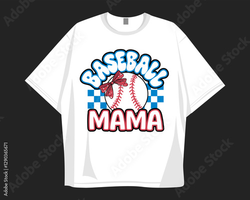 Baseball mom t-shirt design with sport theme, baseball graphic tee for print
