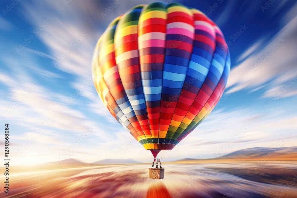 Obraz premium Motion blur photography of a hot air balloon aircraft vehicle motion.