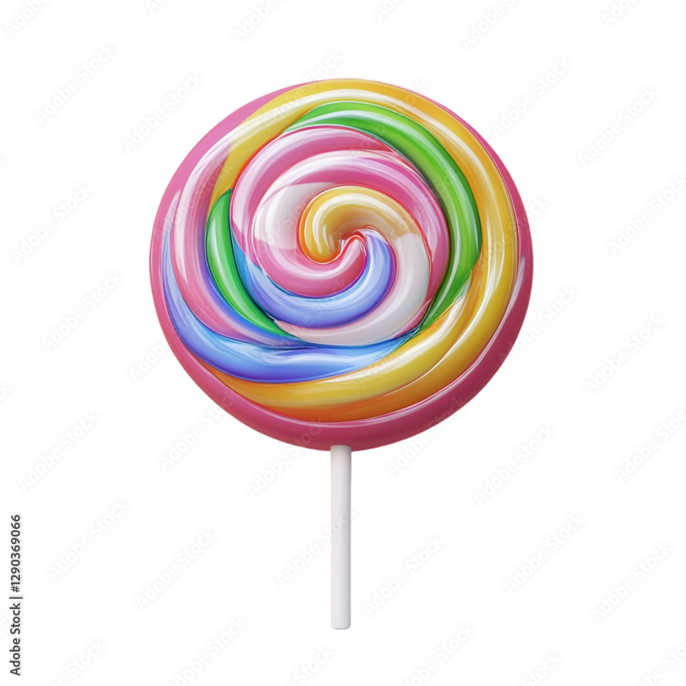 Rainbow Swirl Lollipop Sweet Candy Treat