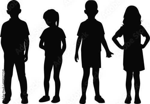 Standing Children silhouette