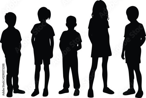 Standing Children silhouette