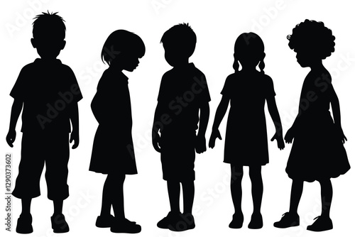 Standing Children silhouette
