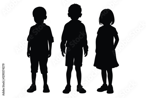 Standing Children silhouette
