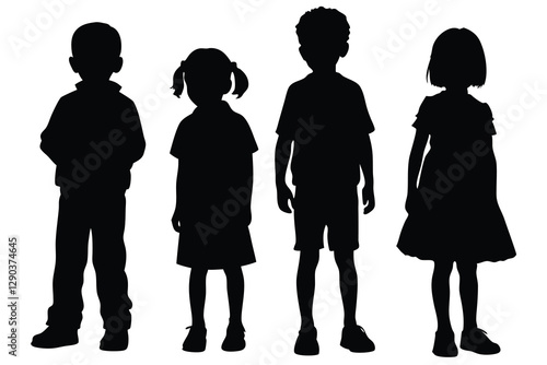 Standing Children silhouette