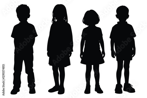 Standing Children silhouette