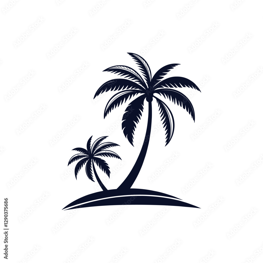 Fototapeta premium palm tree silhouette logo vector line art logo design 