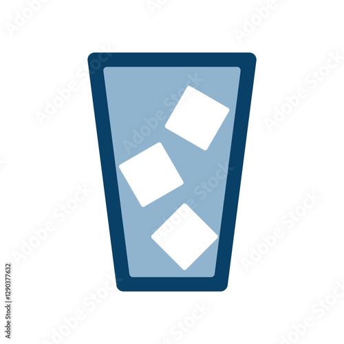 氷入りのグラスのアイコンイラスト