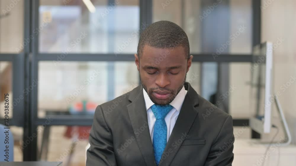 Portrait of Sleeping Tired African Businessman Portrait of Sleeping Tired African Businessman
