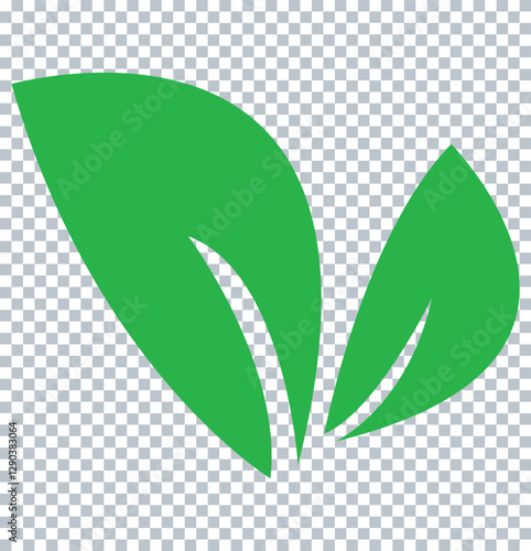 Green Leaf Vector Icon - Eco-Friendly Nature Symbol for Sustainability & Organic Products - Minimalist Ecology Element.