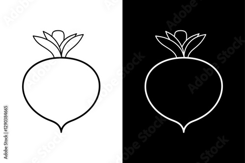 Black & White Rutabaga Vector. Ideal for Food-Themed Designs