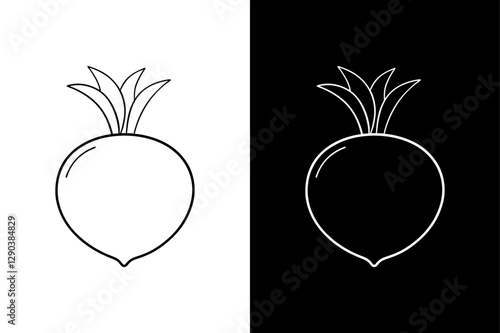 Editable Rutabaga Outline. Clean & Modern Vegetable Vector