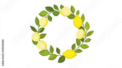 Lemon wreath graphic design