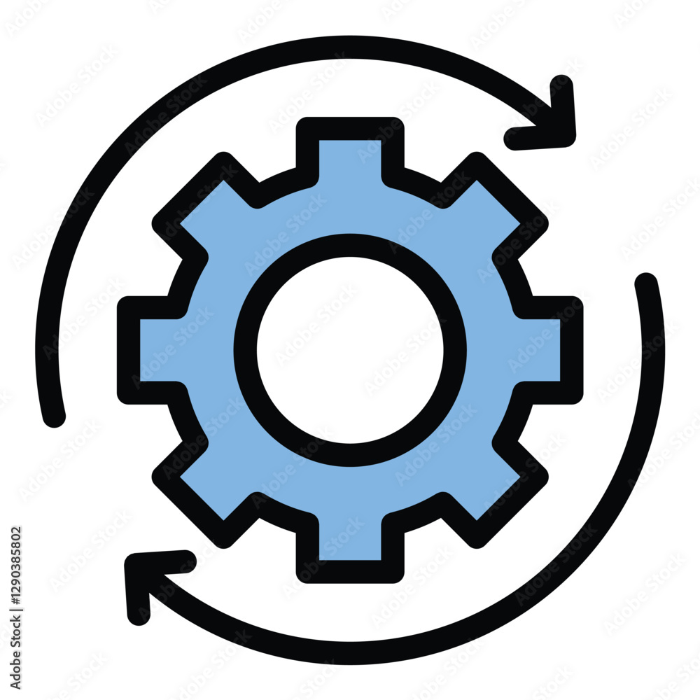 Development Icon Growth and Progress in Flat Line Color Style. Development Icon Growth and Progress in Flat Line Color Style.
