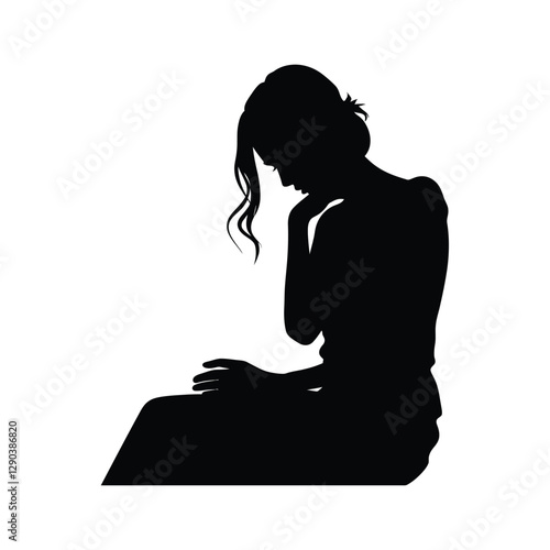 Stress Woman Vector silhouette